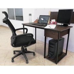 Computer Study Table in Lahore With Drawer & PC CPU Shelf  Dark Brown