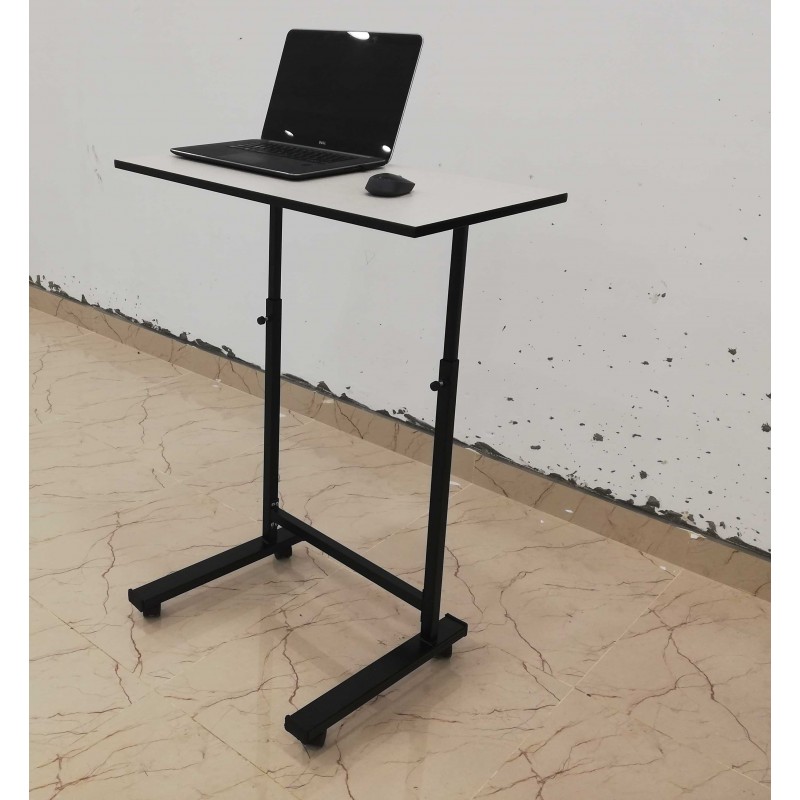 Movable Computer Table With Wheels - Adjustable Height Rolling Laptop ... Portable Workstation On Wheels