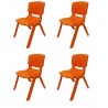 set of 4 kids plastic chair for sale high quality in Lahore orange