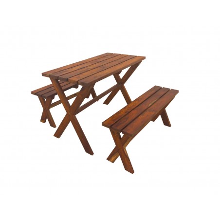 outdoor furniture wooden bench and table set for 4 persons