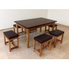 6 chair dining table price in Lahore stool chairs six persons simple wooden table and chairs set.