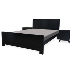 king size double bed with side table super king size bed  Black king size bed set