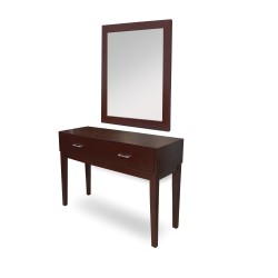 Litton Lane Brown Extra Large Rectangle Mirror Dressing Table with Mirror (HD-VNT-115)