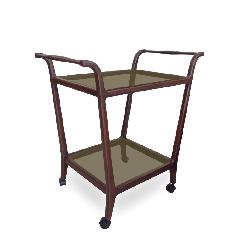Pure Wooden Tea trolley with glass shelves for sale in Lahore