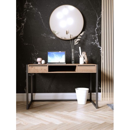 Computer Table with Black Metal Base and MDF Top| Home Design Lahore