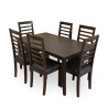 6 Persons Wooden Dining Table Set  Dark Brown at Best Price in Lahore Pakistan .