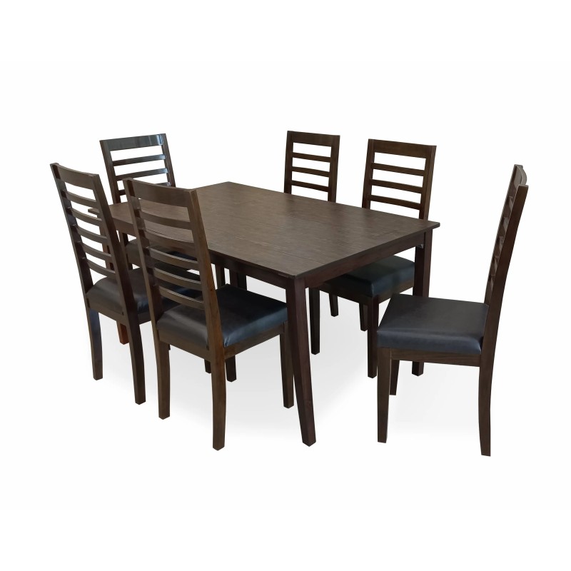 6 Persons Wooden Dining Table Set  Dark Brown at Best Price in Lahore Pakistan .