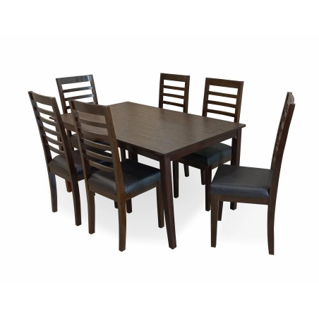 6 Persons Wooden Dining Table Set  Dark Brown at Best Price in Lahore Pakistan .