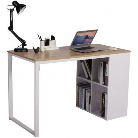 computer table with storage bookshelves white color metal frame mdf top design with price  lahore pakistan