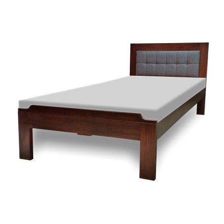 Dark brown color pure wood single bed upholstery bed for sale in Lahore Pakistan at Best price