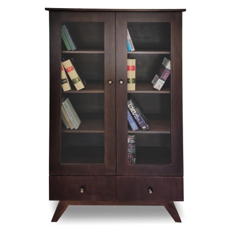 dark brown bookrack cabinet with shelves and 2 drawers is available for sale in Lahore at the best price