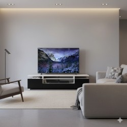 Sleek and modern TV unit in charcoal black & white with smart storage design .latest designs available at the best prices.