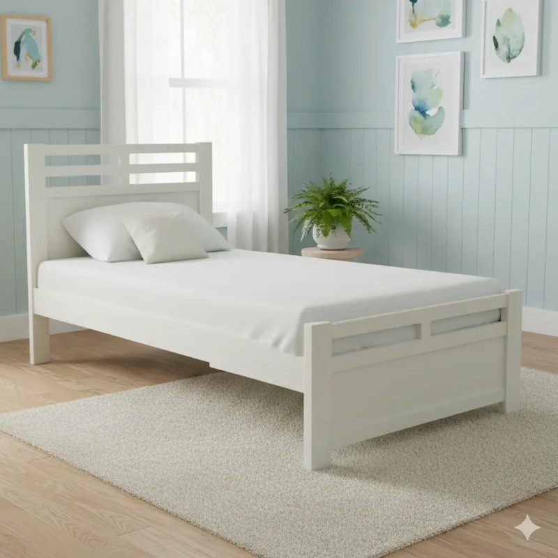 simple single bed designs in pakistan at low price pure white deco paint in Lahore