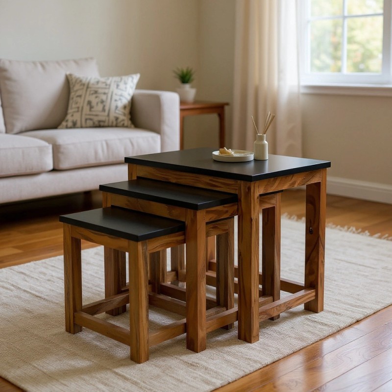 Mesa de Servicio Wooden Nesting Serving Tables (HD-NST-015)