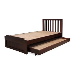 single wooden sliding bed with trundle bed pure solid wood. trundle bed