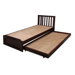 single wooden sliding bed with trundle bed pure solid wood. trundle bed