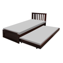 single wooden sliding bed with trundle bed pure solid wood. trundle bed