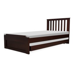 single wooden sliding bed with trundle bed pure solid wood. trundle bed
