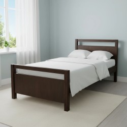 Dark brown color pure wood single bed for online  sale in Lahore, Pakistan at best price