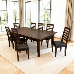 8 Persons Wooden Dining Table Set  Dark Brown at Best Price in Lahore Pakistan .