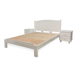 Stylish King Size Double Beds in Lahore – Pure Wood White Beds with Deco Paint at Affordable Prices