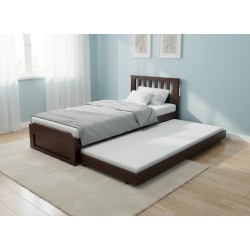 single wooden sliding bed with trundle bed pure solid wood. trundle bed