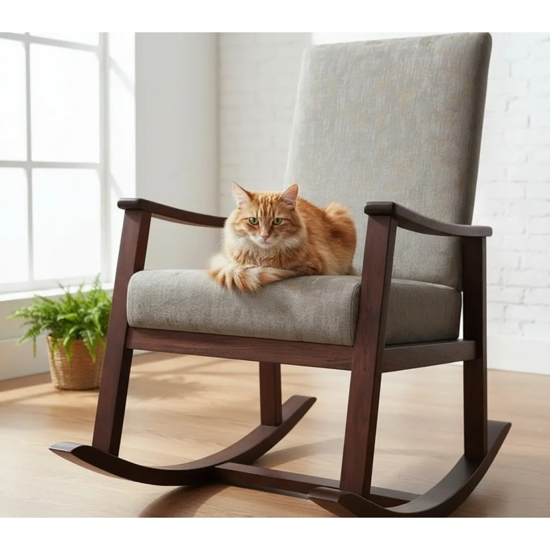 Simple and elegant wooden rocking chair perfect for your bedroom, living room, or balcony Available in Lahore at the best price.