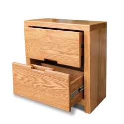 ASHBY Red Oak King Size Pure Wood Bed with Side Tables - Home Design Lahore