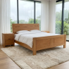 High-quality ASHBY Red Oak King Size Pure Wood Bed with 2 Side Tables