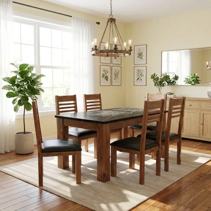 6 chairs dining table Latest Design Pure Wood Lahore Pakistan