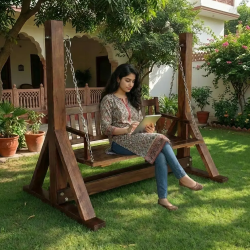 Pure solid wood 2 seater swing juhula