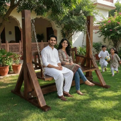 Pure solid wood 2 seater swing juhula