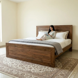wooden double bed simple design at best price in pakistan