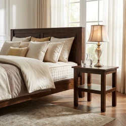 wooden bed side table