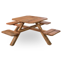 Solid Wood Outdoor Picnic Table with 4 Individual Seats – Lahore, Pakistan