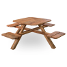 Solid Wood Outdoor Picnic Table with 4 Individual Seats – Lahore, Pakistan