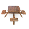 Solid Wood Outdoor Picnic Table with 4 Individual Seats – Lahore, Pakistan