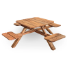 Solid Wood Outdoor Picnic Table with 4 Individual Seats – Lahore, Pakistan