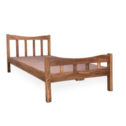 Natural Wooden color pure wood single bed for sale in Lahore.