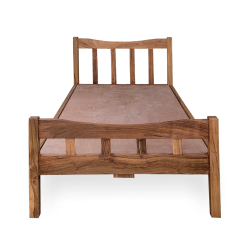 Natural Wooden color pure wood single bed for sale in Lahore.