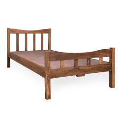 Natural Wooden color pure wood single bed for sale in Lahore.
