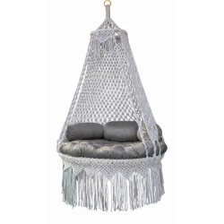 Handmade Macramé Hanging Swing Chair with Cushions – Available in Lahore, Pakistan