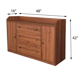 Modern Wooden Chest of Drawers with 3 Drawers & 2 Door Storage Cabinet –  Lahore, Pakistan