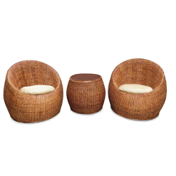 Elegant 2-Piece Rattan Chair Set with Center Table | Lahore, Pakistan