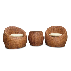 Elegant 2-Piece Rattan Chair Set with Center Table | Lahore, Pakistan