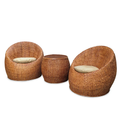 Elegant 2-Piece Rattan Chair Set with Center Table | Lahore, Pakistan