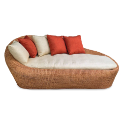 Stylish Woven Rattan Outdoor Sofa with Comfortable Cushions | Lahore, Pakistan