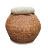 2-Piece Woven Rattan Ottoman Set with Cushioned Tops | Lahore, Pakistan