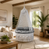 Handmade Macramé Hanging Swing Chair with Cushions  | Home Design Lahore