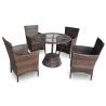 4-Seater Outdoor Rattan Garden Dining Furniture Set with Round Glass Table in Lahore, Pakistan